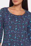 Rosaline Starry Nights Knit Cotton Pyjama Set - Ocean Cavern — thumbnail 5